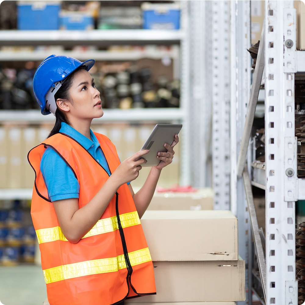 Warehouse employee working