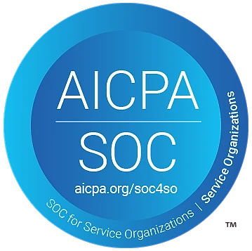 AICPA SOC certification badge for Service Organizations, indicating compliance with SOC for Service Organizations standards (aicpa.org/soc4so)